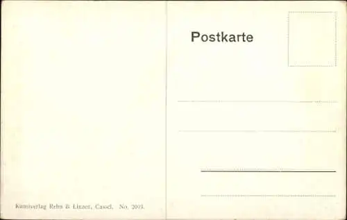 Künstler Ak Dorfpartie, Winter, Hasen