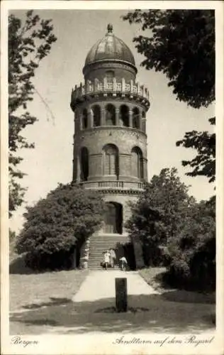 Ak Bergen auf Rügen, Rugard, Arndtturm auf dem Rugard