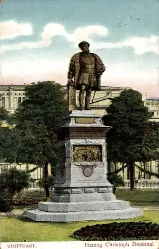 Ak Stuttgart in Württemberg, Herzog Christoph Denkmal