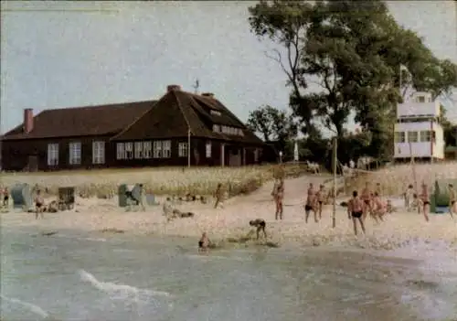 Ak Ostseebad Zingst, Badestrand mit Rettungsturm