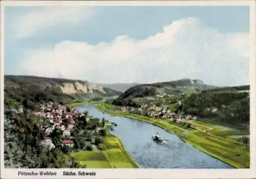 Ak Pötzscha Wehlen an der Elbe Sächsische Schweiz, Panorama