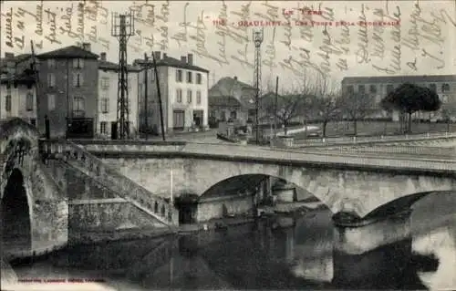 Ak Graulhet Tarn, Brücke, Promenade