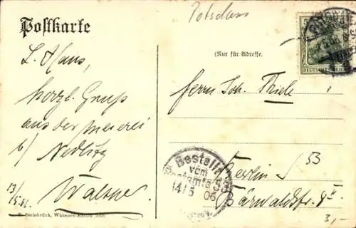 Ak Nedlitz Potsdam, Jungfernsee, Römerschanze, Fähre