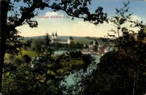 Ak Rochlitz an der Mulde, Panorama, Schloss