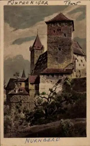 Ak Nürnberg in Mittelfranken, Fünfeckiger Turm