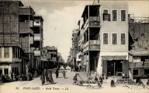 Ak Port Said Ägypten, Arabische Stadt