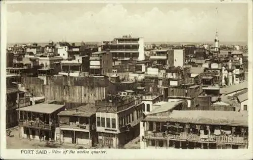 Ak Port Said Ägypten Panorama