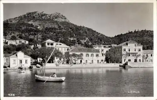 Ak Insel Lopud Kroatien, Hafen