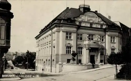 Ak Jablonec nad Nisou Gablonz an der Neiße Region Reichenberg, Bankamt