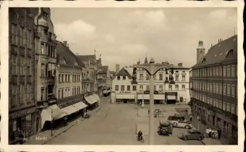 Ak Żary Sorau Niederlausitz Ostbrandenburg, Markt