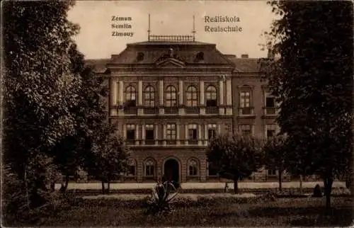 Ak Zemun Semlin Beograd Belgrad Serbien, Realschule