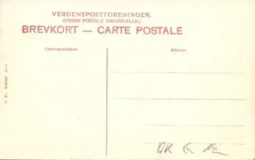 Ak Øllingso Dänemark, Backsteinhaus, Giebel