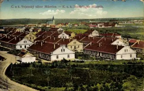 Ak Milovice nad Labem Milowitz Mittelböhmen, Kuk Militärlager