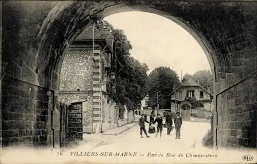 CPA Villiers-sur-Marne Val-de-Marne, Entrée Rue de Chennevières