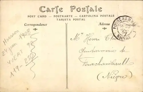 Ak La Nacelle du Dirigéable République vue par l'arrière, französisches Luftschiff