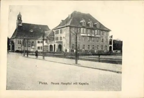 Ak Pirna an der Elbe, Neues Hospital, Kapelle