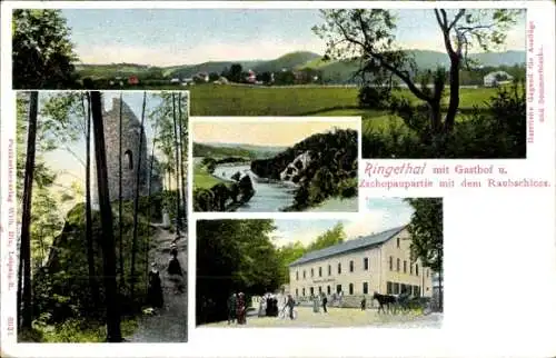 Ak Ringethal Mittweida in Sachsen, Bilder von  Gasthof, Zschopau, Raubschloss, Herrliche Gegend