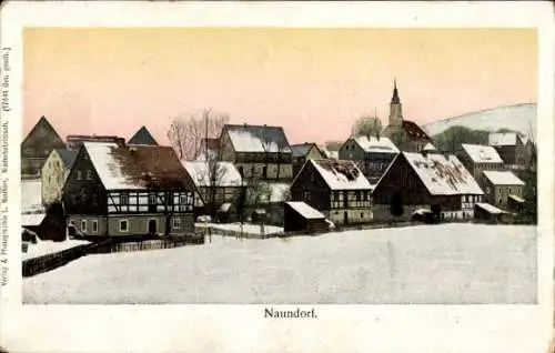 Ak Naundorf Bobritzsch Sachsen, Winteransicht, Kirche