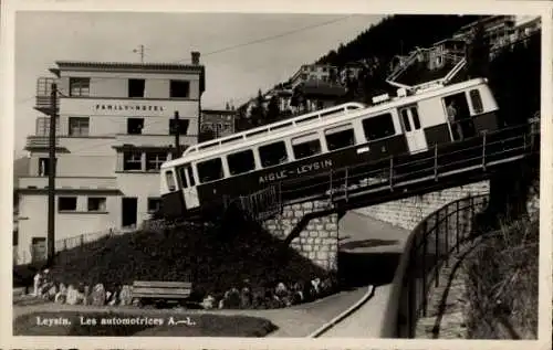 Ak Leysin Kanton Waadt, Familienhotel, Triebwagen Aigle -  Berglandschaft