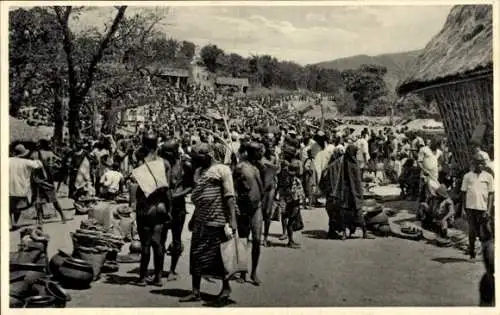 Ak Kumbo Kamerun, Markt, Einheimische