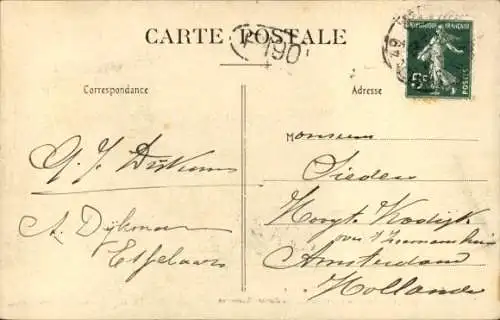 Ak Paris XIX Buttes Chaumont , Luftschiff über dem See, Buttes Chaumont, Parkszene, historisch...