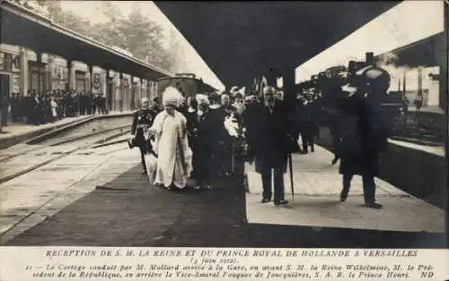 Ak Versailles Yvelines, Bahnhof, Empfang Königin Wilhelmina der Niederlande, Prinz Hendrik