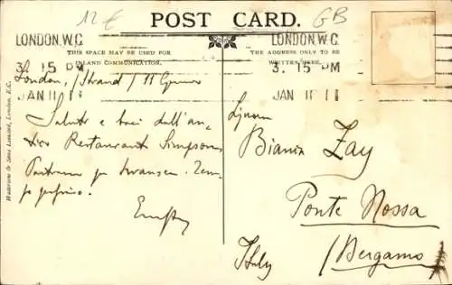 Ak Aldwych London, Simpsons in the Strand, verschiedene Kellner, klassische Einrichtung, Telef...