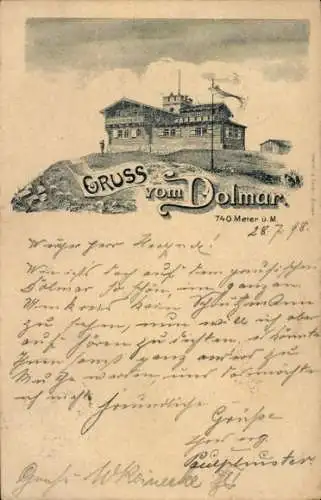 Litho Kühndorf in Thüringen, Großer Dolmar, Berg, Gasthaus