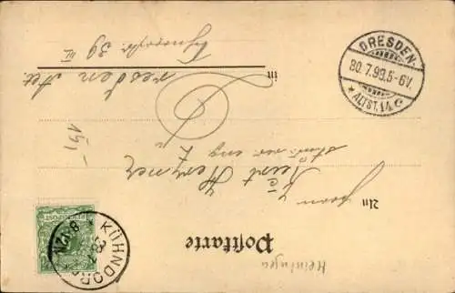 Litho Kühndorf in Thüringen, Großer Dolmar, Berg, Gasthaus