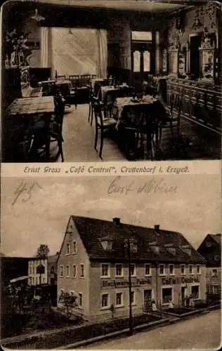 Ak Crottendorf im Erzgebirge, Cafe Central, Inh. Ernst Groß