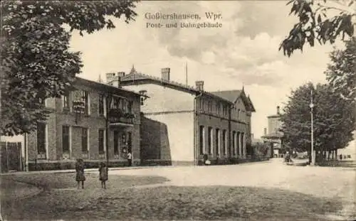 Ak Jabłonowo Pomorskie Goßlershausen Westpreußen, Post, Bahnhof