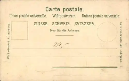 Litho Schaffhausen am Rhein Schweiz, Stadtansicht, Rheinfall