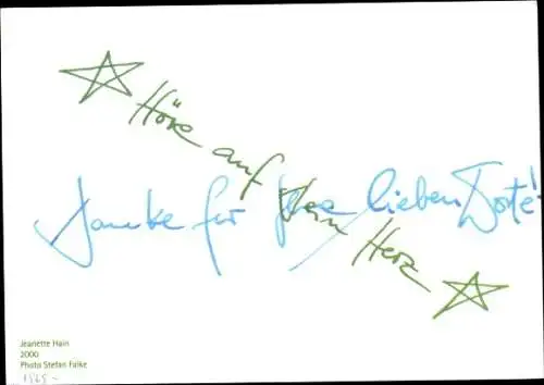 Ak Schauspielerin Jeanette Hain, Portrait, Autogramm