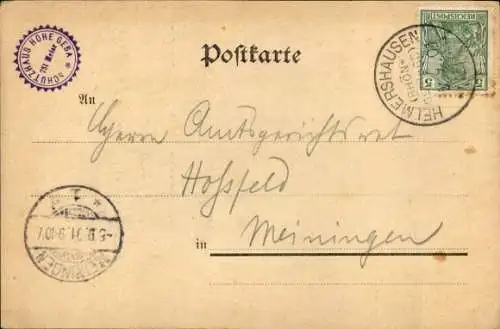 Litho Geba Helmershausen in der Rhön Thüringen, Gebaberg, Hohe Geba