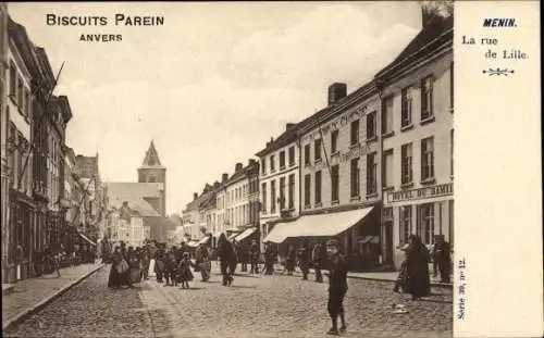 Ak Menin Menen Meenen Lys Westflandern, La rue de Lille