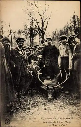 Ak L'Isle Adam Val d’Oise, Equipage du Prince Murat, La Mort du Cerf