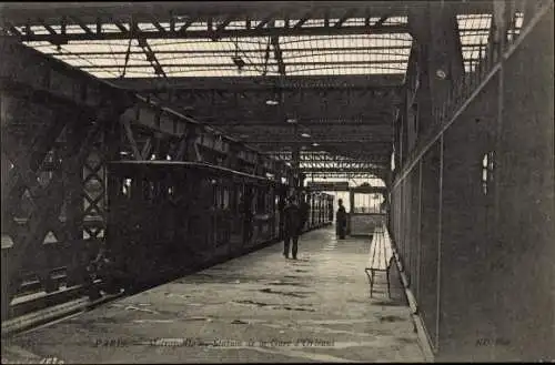 Ak Paris, Gare d'Orleans, U-Bahn, Bahnhof, Gleisseite