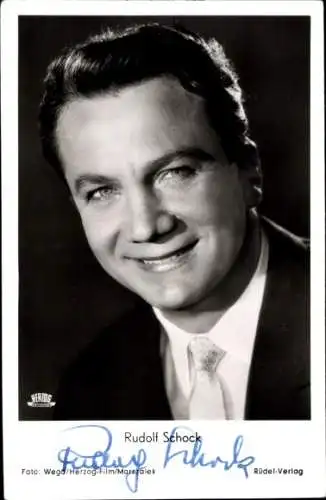 Ak Schauspieler Rudolf Schock, Autogramm