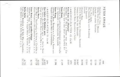 Ak Sänger Peter Kraus, Portrait, Autogramm