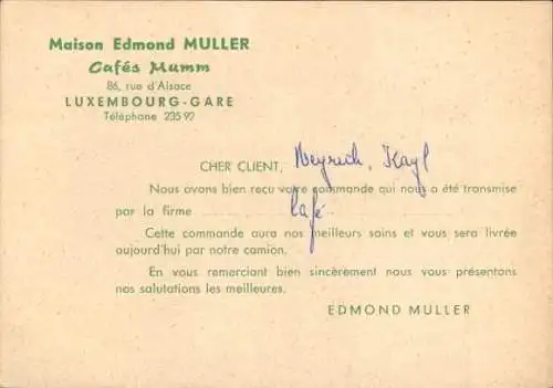 CPA Reklame, Maison Edmond Muller, Cafes Mumm