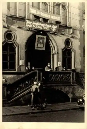 Foto Ak Stalins-Gedenktag, DDR, Nationale Einheit