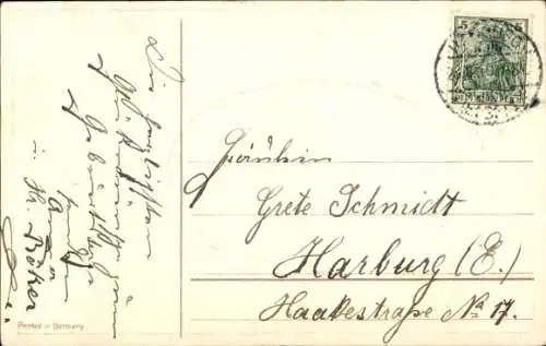 Präge Passepartout Ak Mädchen-Porträt, Hut, Blumen