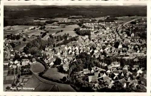 Ak Roth bei Nürnberg Mittelfranken, Fliegeraufnahme