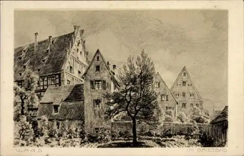 Künstler Ak Weisser, W., Ulm an der Donau, Griesbad