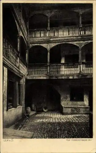 Ak Ulm an der Donau, Hof, Hirschstraße 26