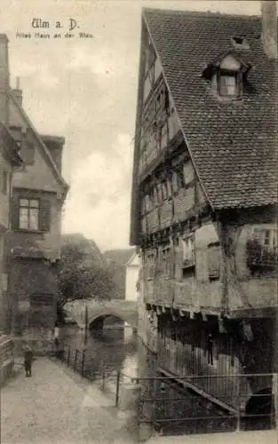 Ak Ulm an der Donau, Altes Haus, Blau