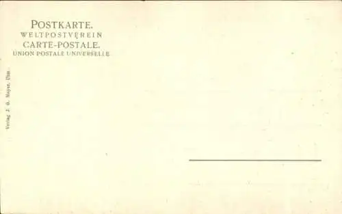 Ak Ulm an der Donau, Altes Haus, Blau