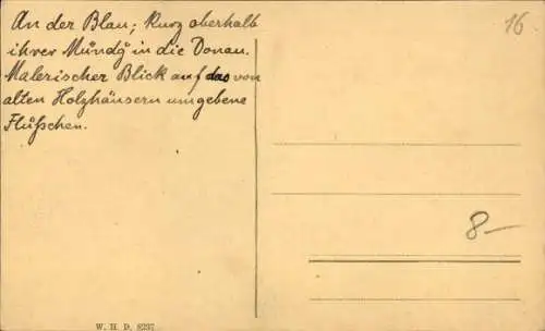 Ak Ulm an der Donau, Blau, Häuser