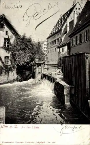 Ak Ulm an der Donau, Schleuse