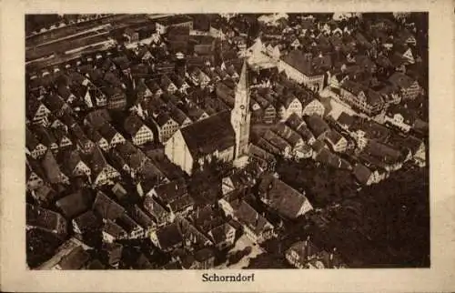 Ak Schorndorf in Württemberg, Fliegeraufnahme, Kirche